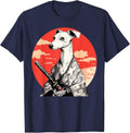 Italian Greyhound Dog Japanese Style Samurai Dogs T-Shirt - Navy Blue