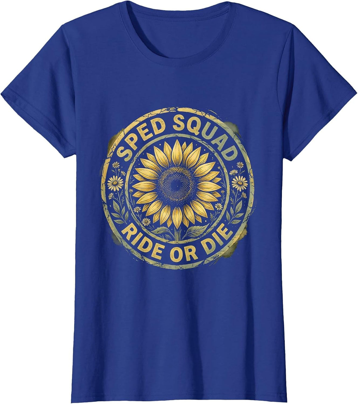 Women's Sped Squad Ride Or Die Special Ed Teacher T-Shirt - Royal Blue