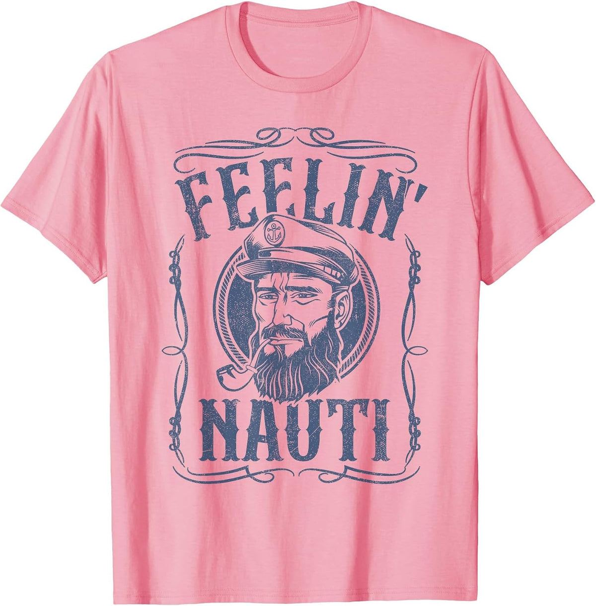 Funny Feelin Nauti Boat Captain Pontoon Sailing Sailor Gift T-Shirt - Pink