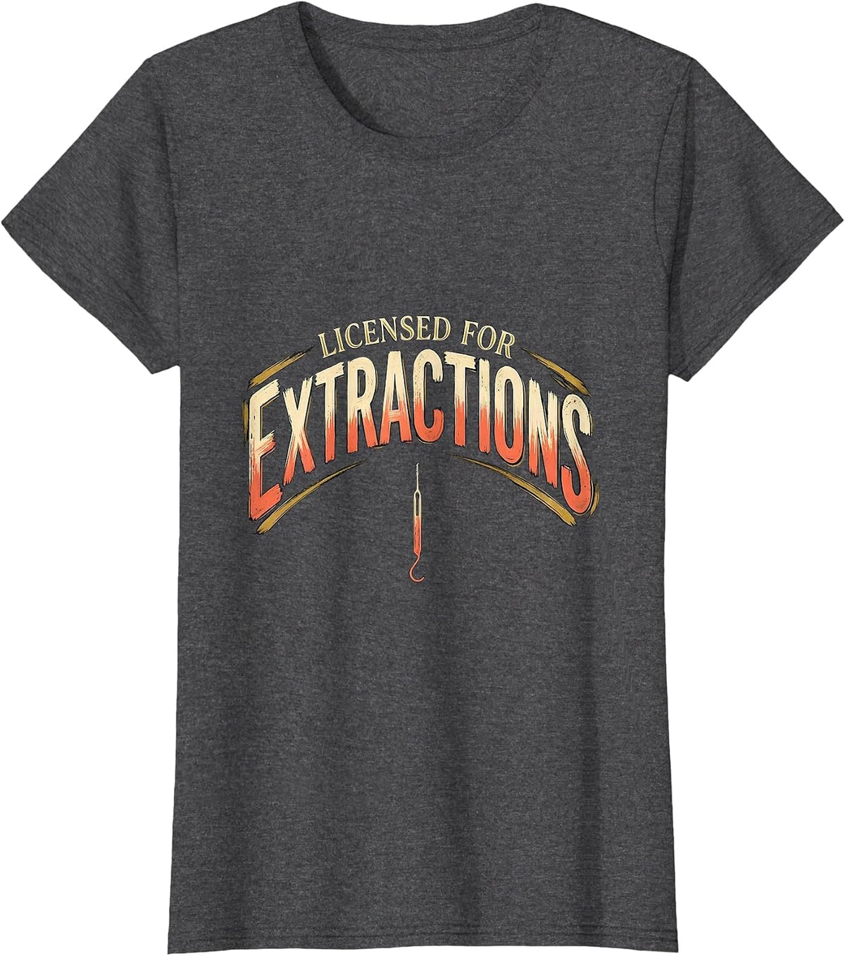 Women's Licensed For Extractions Funny Esthetician Skincare T-Shirt - Dark Heather Grey