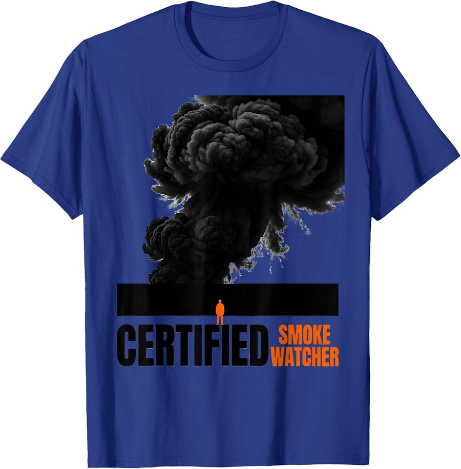Certified Smoke Watcher Big Boy 4014 Steam Train Enthusiast T-Shirt - Royal Blue
