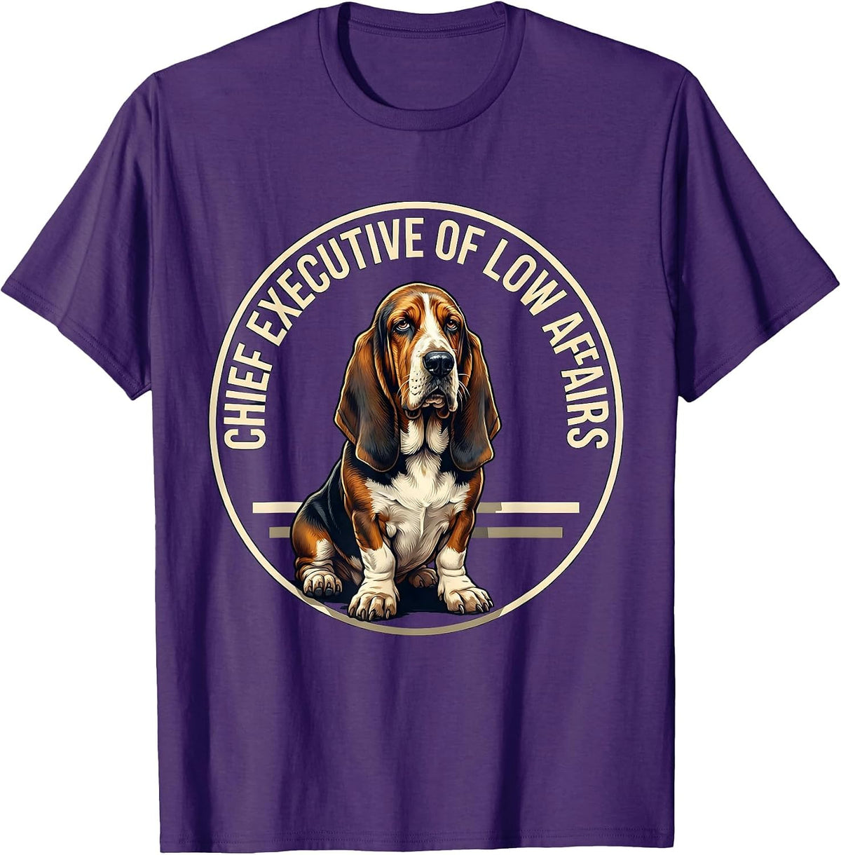 Chief Executive Of Low Affairs Funny Basset Hound Dog Lover T-Shirt - Purple