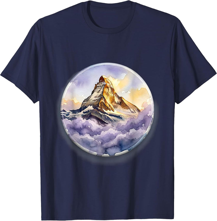 Mental Health Matters Mountain Above the Clouds T-Shirt - Navy Blue