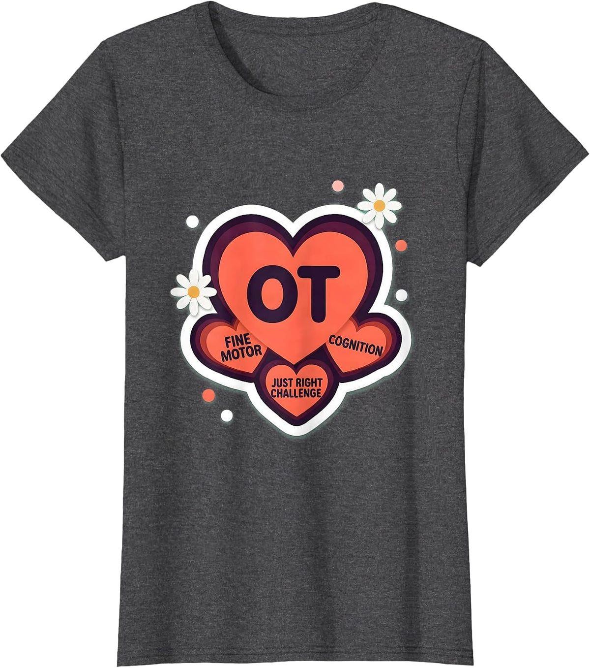 Women's OT Cognition Fine Motor Just Right Challenge Occupational T-Shirt - Dark Heather Grey