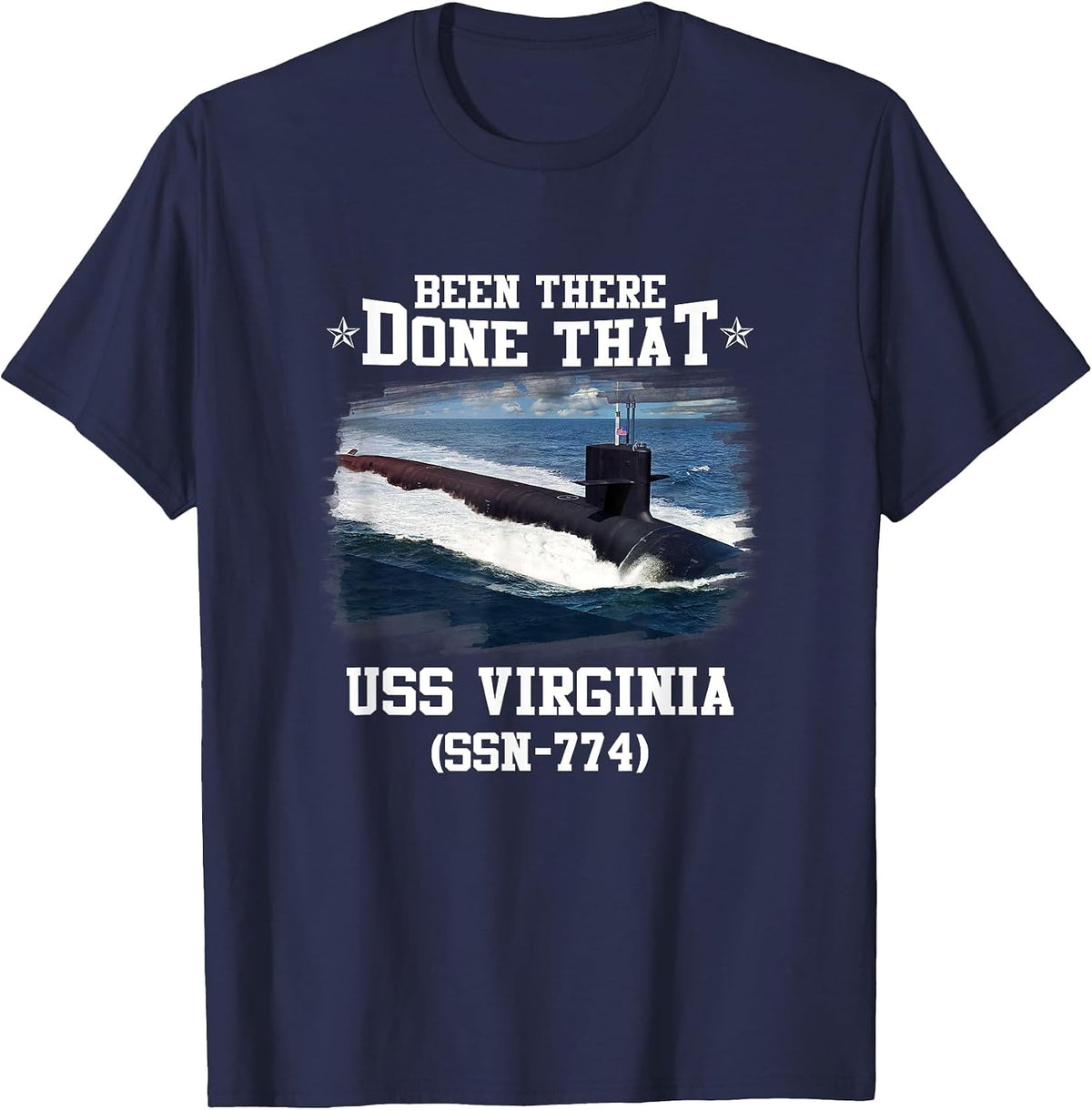 USS Virginia SSN-774 Submarine Veterans Day Father Day T-Shirt - Navy Blue