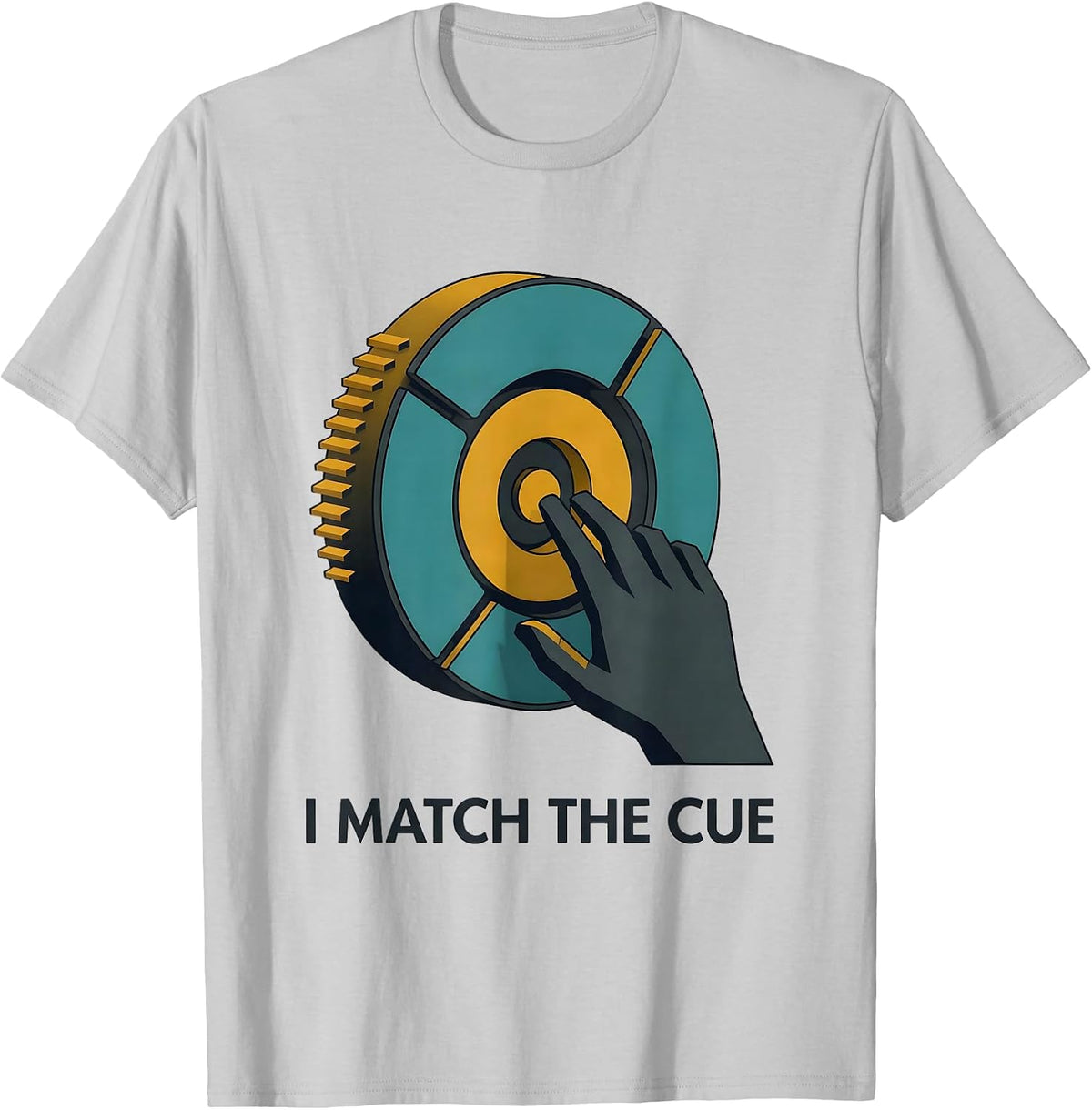 Men's I Match The Cue Midcentury Modern Special Education Teacher T-Shirt - Silver Grey