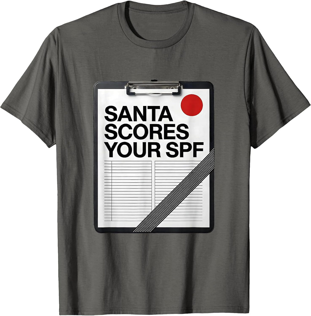 Men's Santa Scores Your SPF Funny Esthetician Skincare Therapist T-Shirt - Asphalt Grey