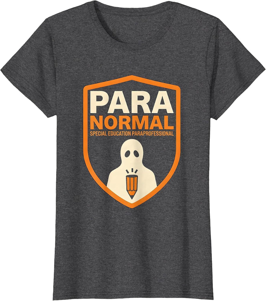 Women's Para Normal Special Education Paraprofessional Ghost T-Shirt - Dark Heather Grey