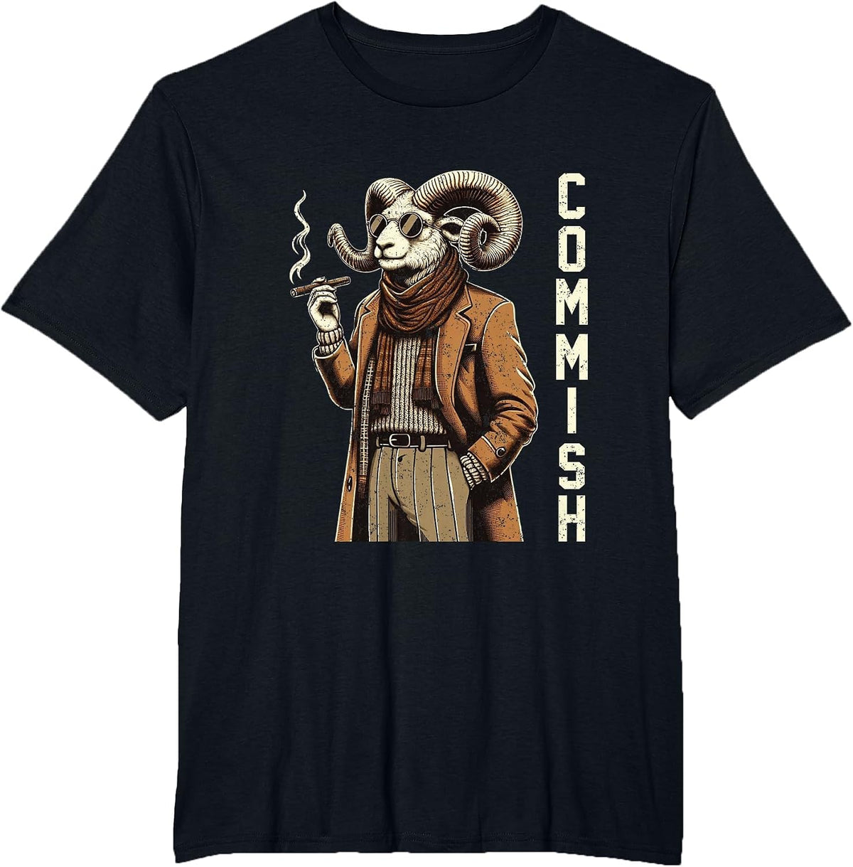 Fantasy Football Commissioner Funny Draft Goat Commish T-Shirt - Black