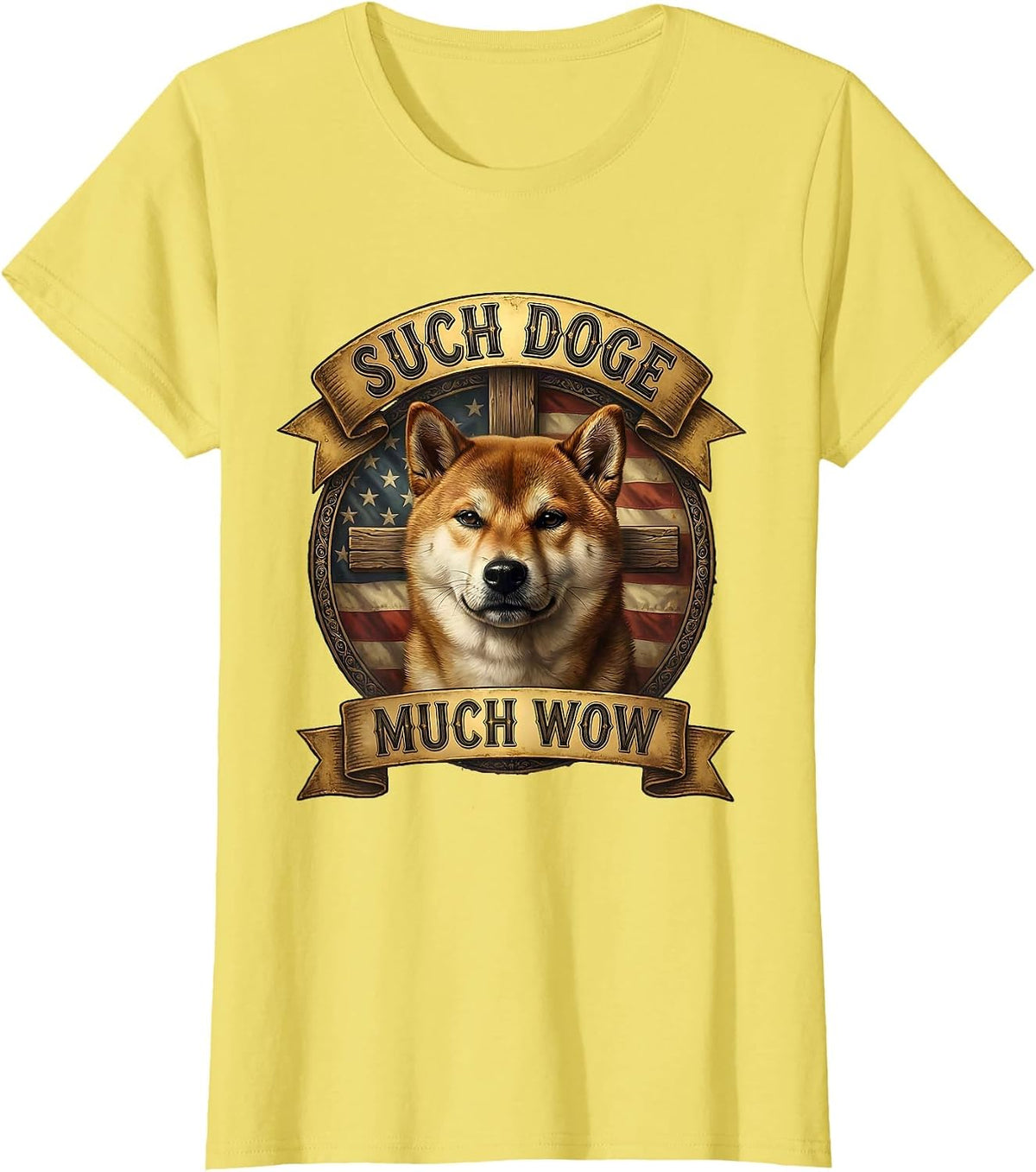 Such Doge Much Wow Classic Meme Design T-Shirt - Lemon Yellow
