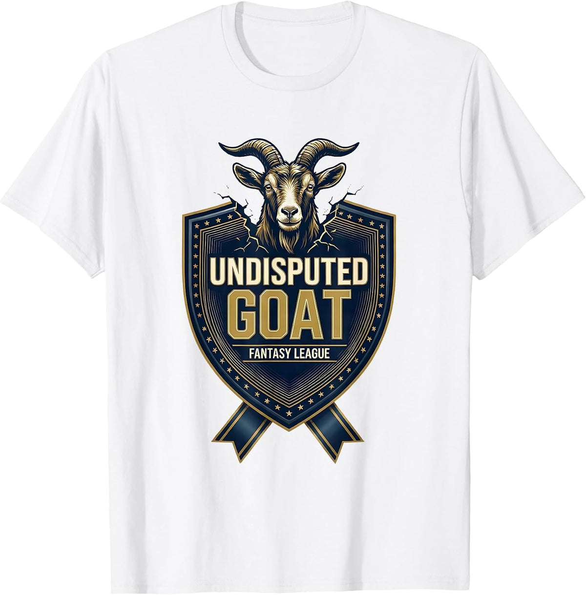 Men's Undisputed GOAT Fantasy League Sports Goat Lover Gift T-Shirt - White