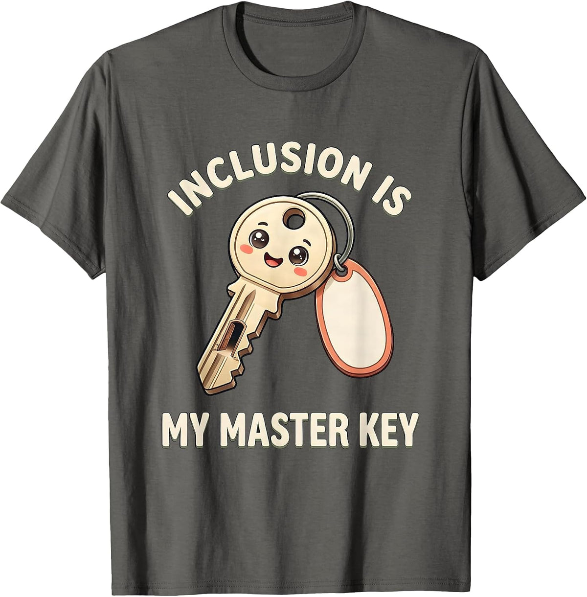 Inclusion Is My Master Key Cute Kawaii Special Education T-Shirt - Asphalt Grey