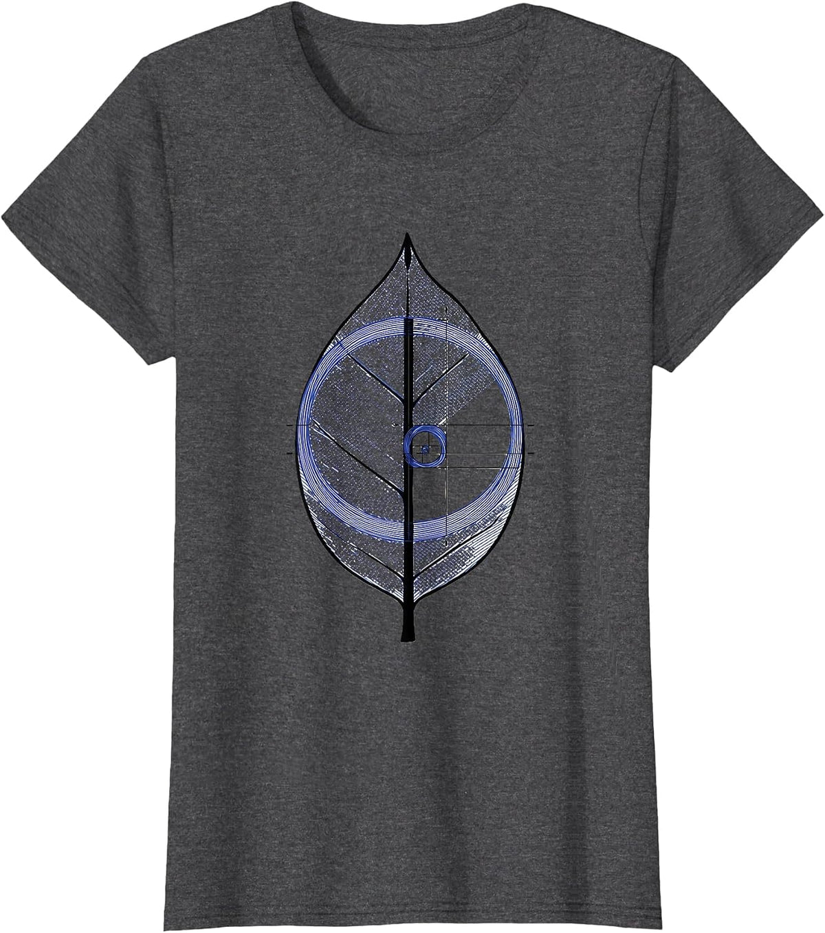 Women's Fibonacci Golden Ratio Spiral Sacred Geometry Math Lover T-Shirt - Dark Heather Grey