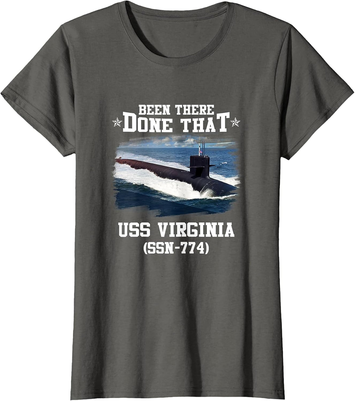 USS Virginia SSN-774 Submarine Veterans Day Father Day T-Shirt - Asphalt Grey