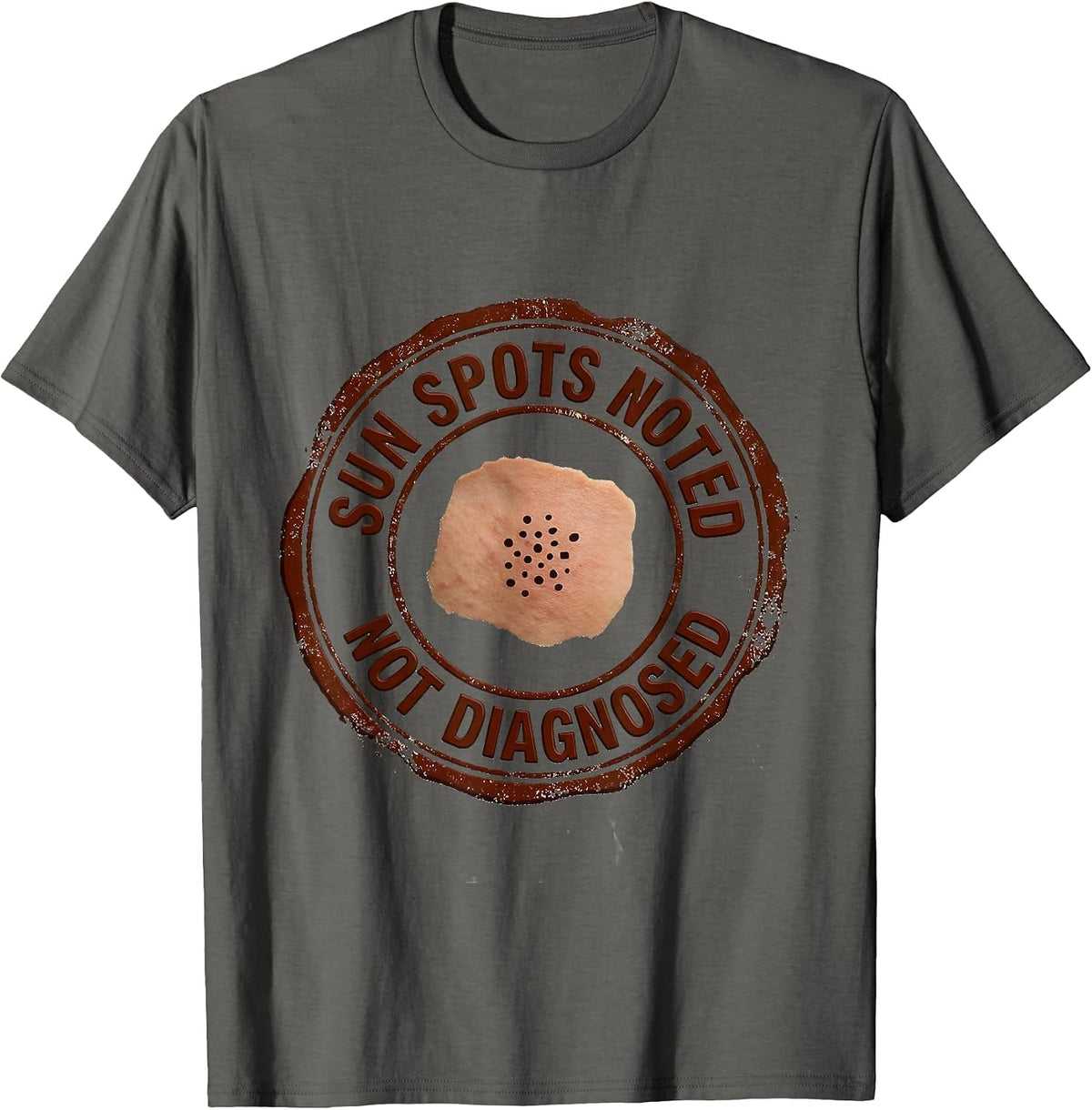 Sun Spots Noted Not Diagnosed Funny Esthetician Skincare T-Shirt - Asphalt Grey