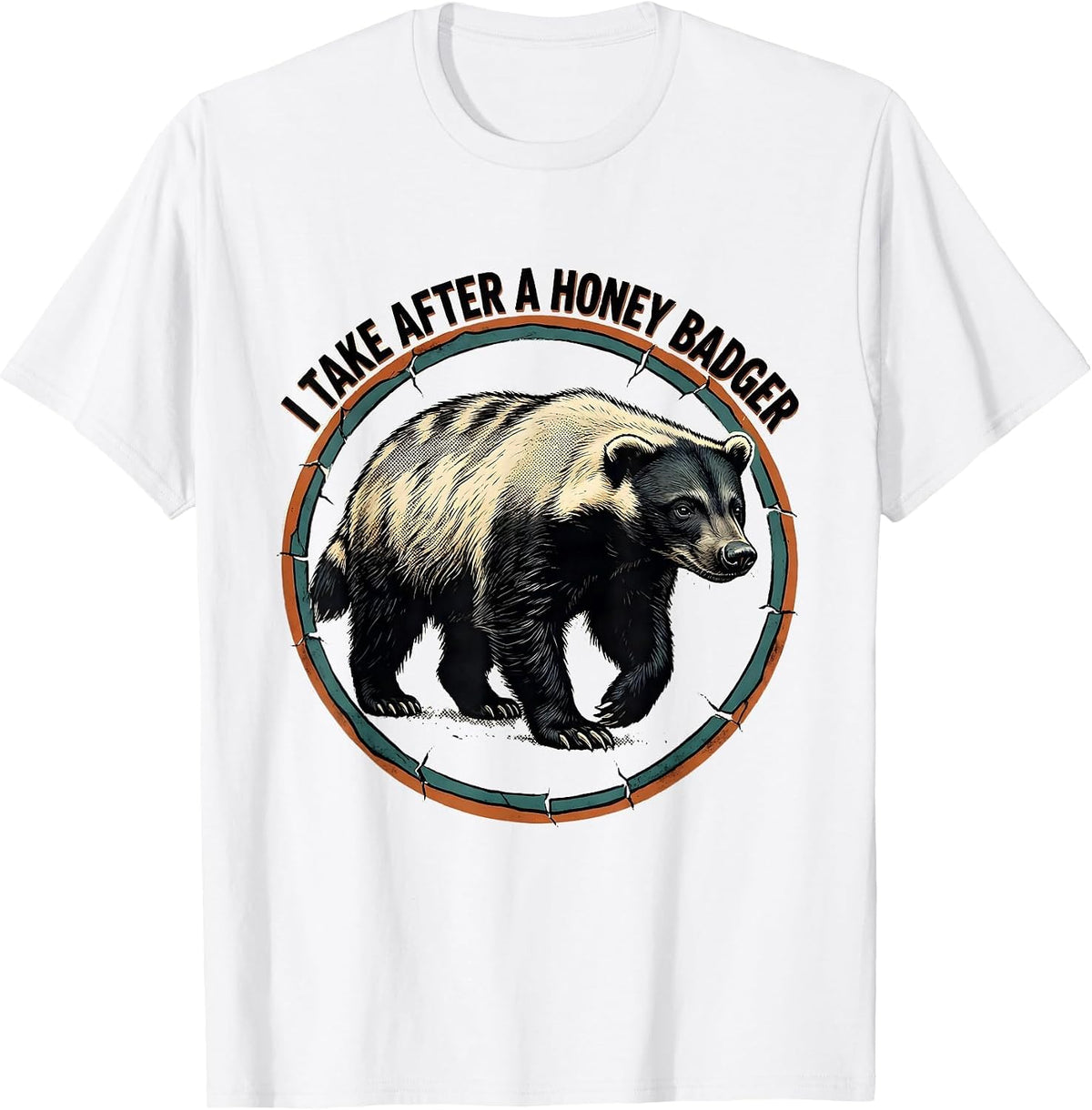 Men's I Take After A Honey Badger Vintage Honey Badger Animal T-Shirt - White