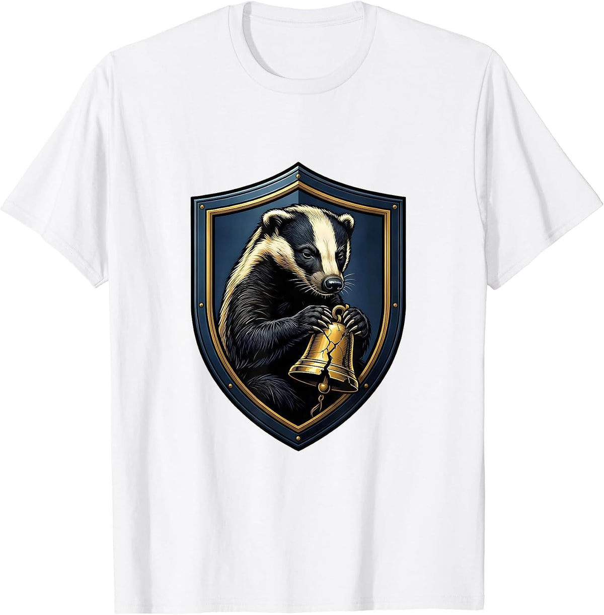 Men's Honey Badger Fearless Emblem Animal Lover Humor T-Shirt - White