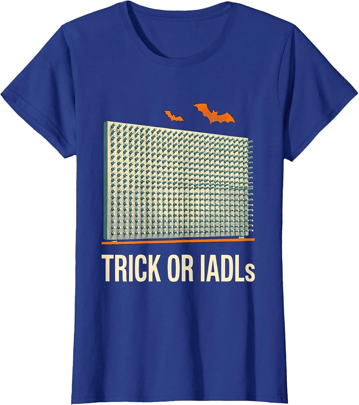 Women's Trick Or IADLs Funny Occupational Therapy Halloween T-Shirt - Royal Blue