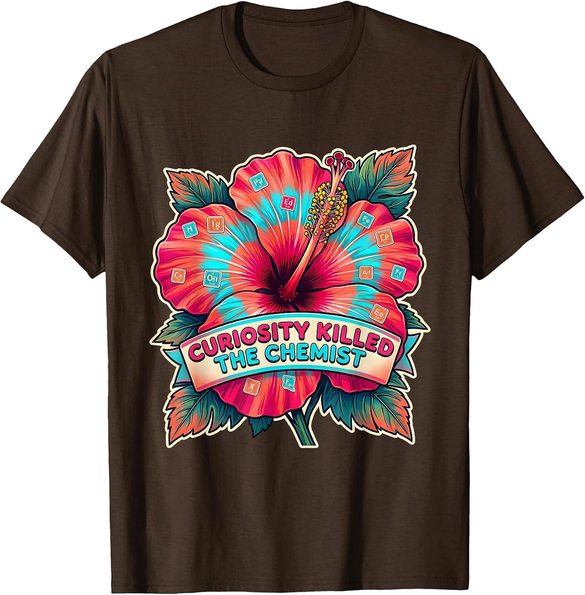 Men's Can I Lick It Periodic Table Chemist Design T-Shirt - Brown