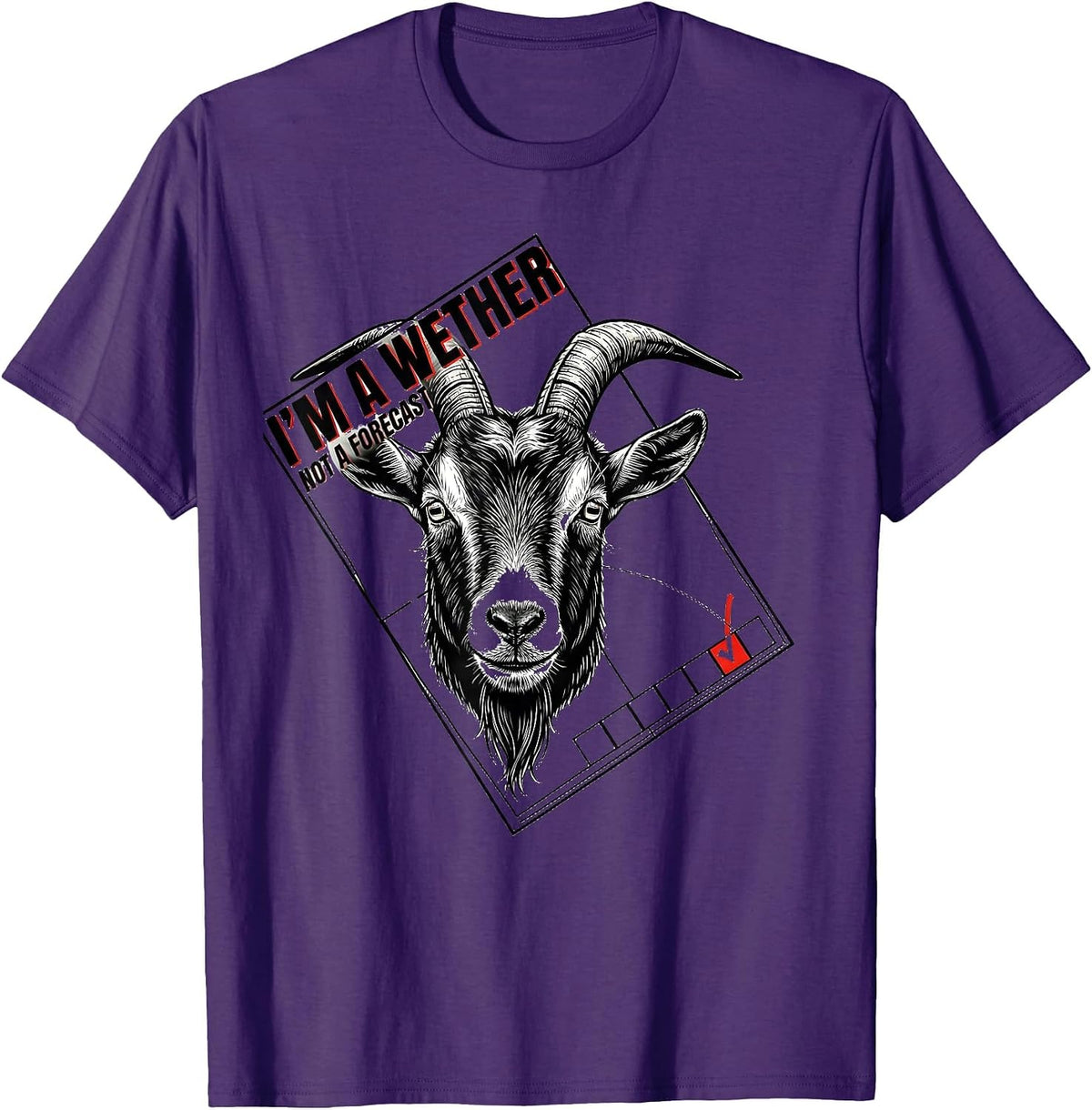 Men's I'm A Wether, Not A Forecast Funny Goat Lover Humor T-Shirt - Purple