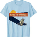 Men's Respect The Woodchuck Funny Groundhog Day Novelty Gift T-Shirt - Baby Blue