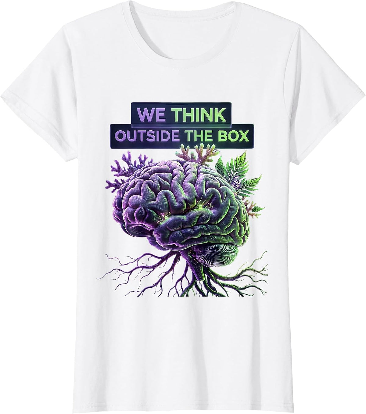 We Think Outside the Box Neurodiversity Design T-Shirt - White