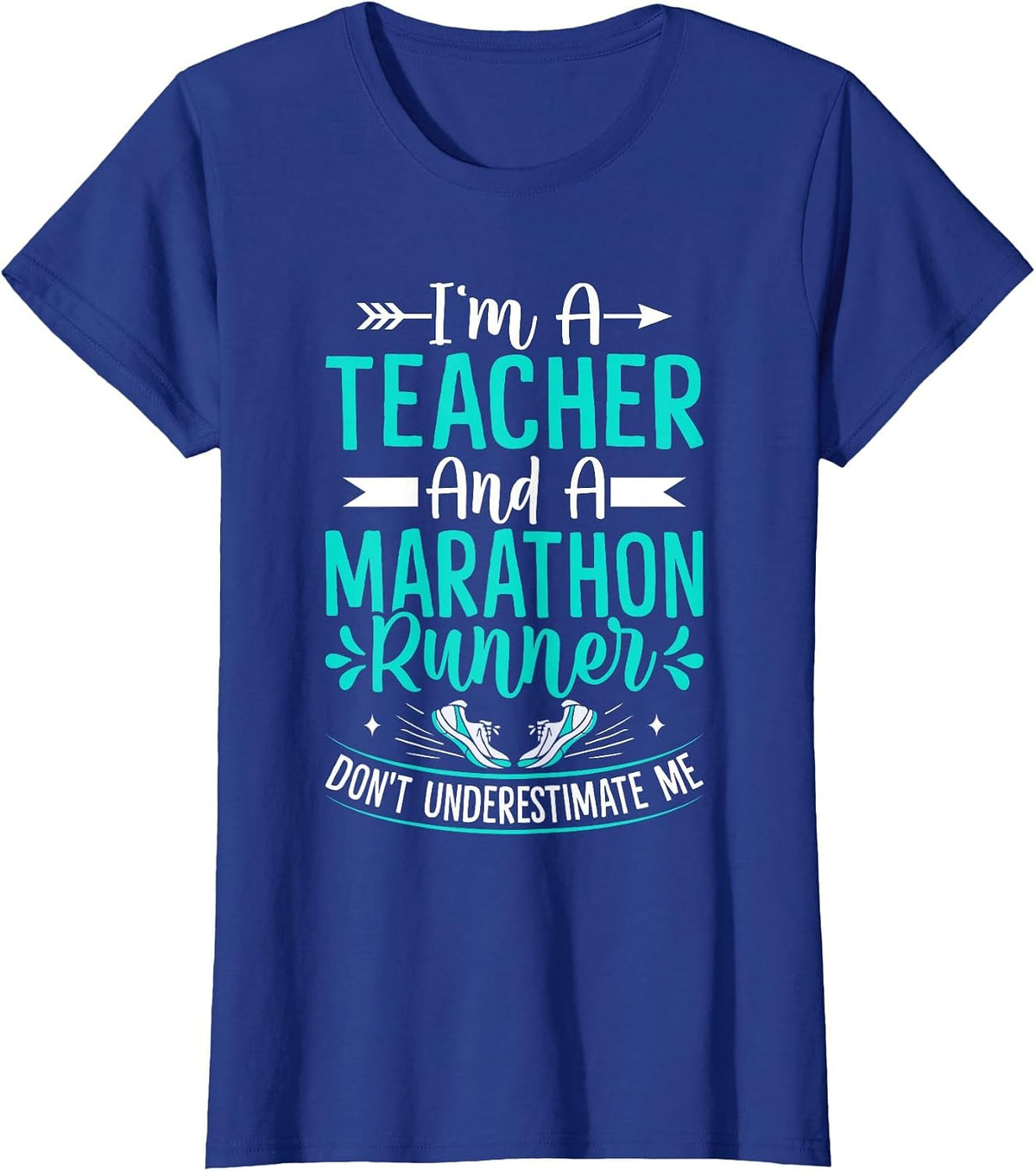 Marathon Runner Teacher Celebrating Teacher's Day Lover T-Shirt - Royal Blue