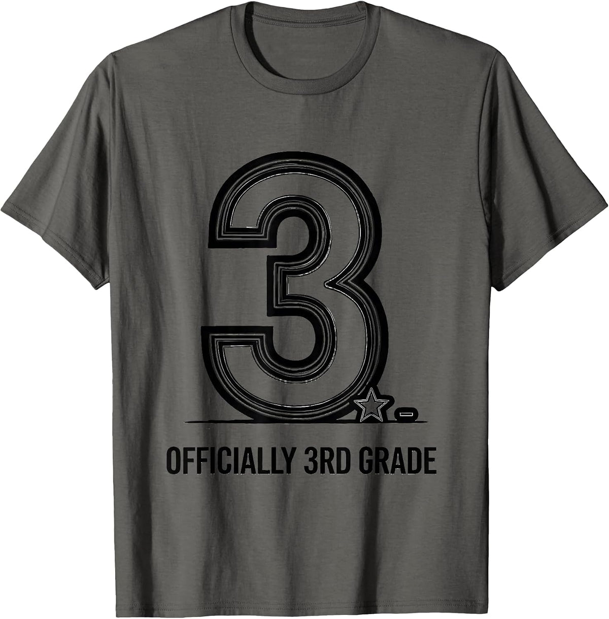 Officially 3rd Grade Retro Back To School Teacher Student T-Shirt - Asphalt Grey
