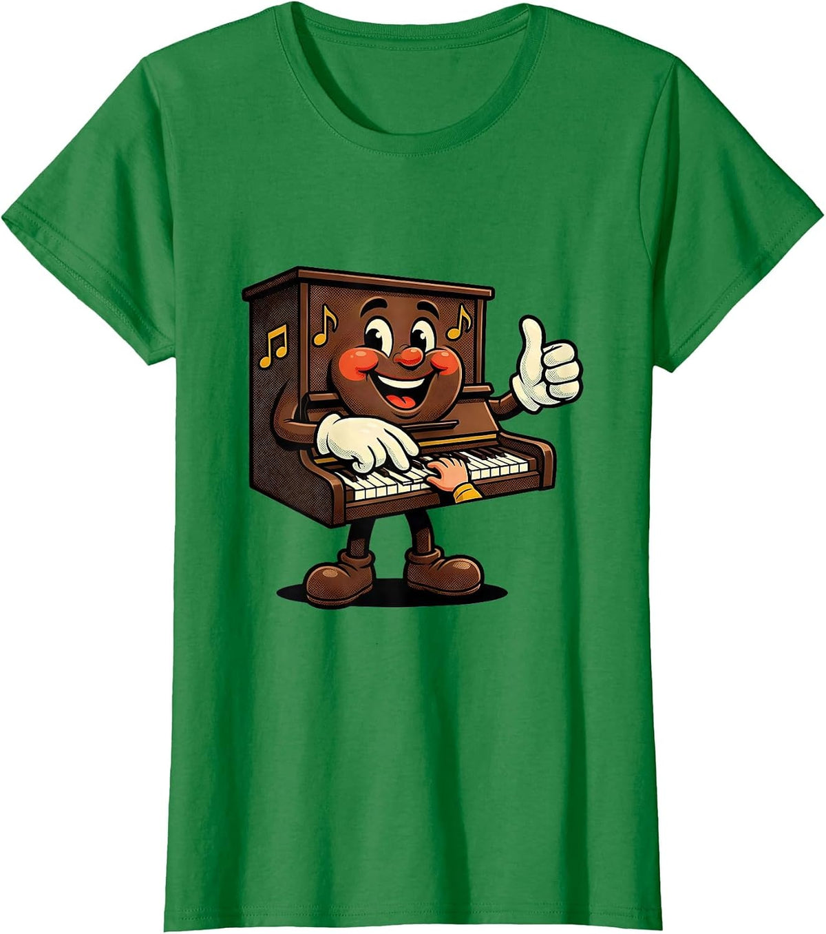 Women's Music Teacher Piano Lesson Graphic Gift T-Shirt - Kelly Green
