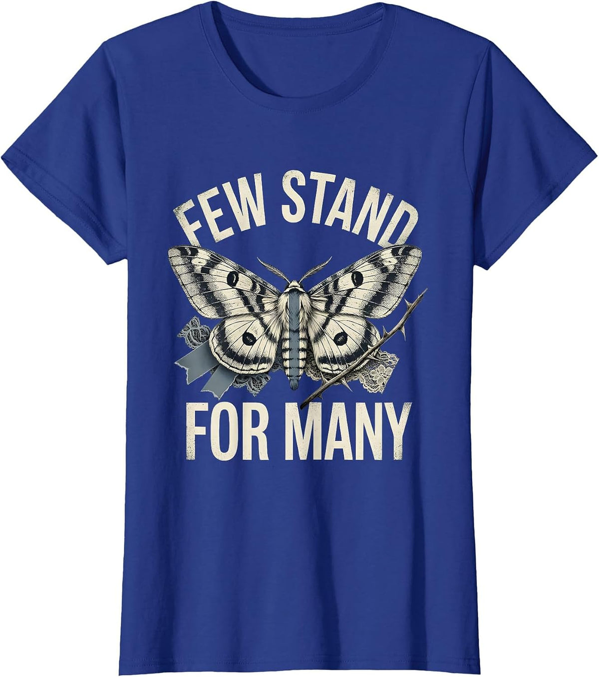 Women's Few Stand for Many Thin Blue Line Design T-Shirt - Royal Blue