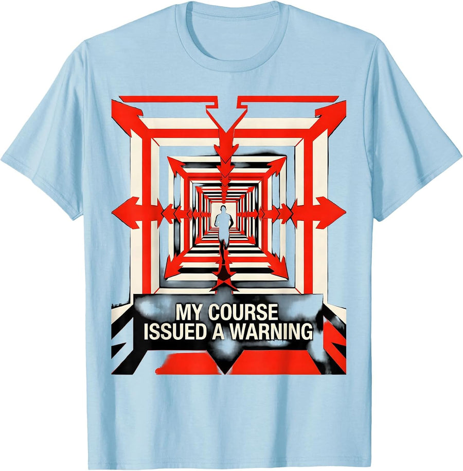 Men's MY COURSE ISSUED A WARNING Geometric Cross Country Runner T-Shirt - Baby Blue