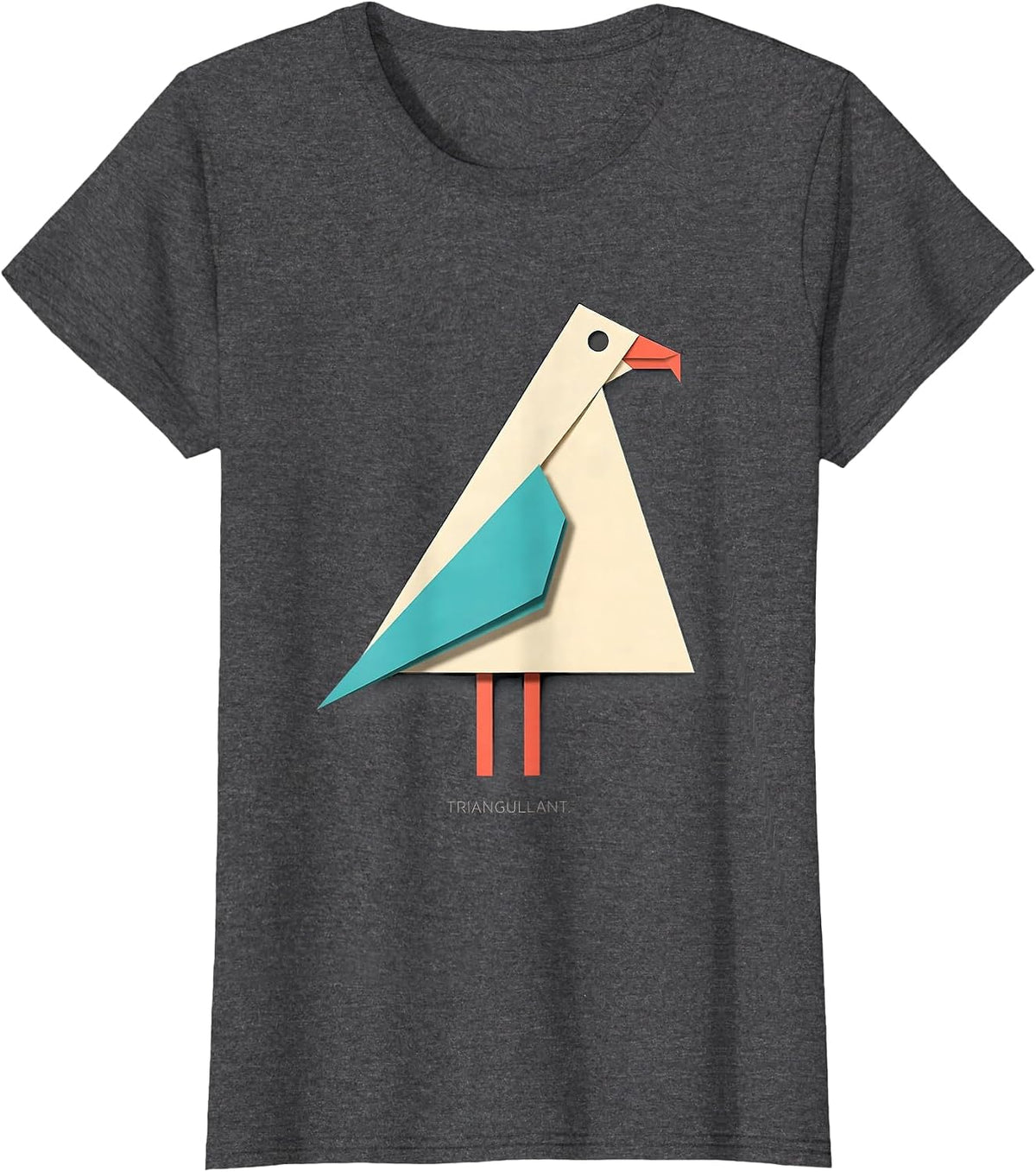 Women's Triangullant Funny Bird Pun Math Teacher Humor T-Shirt - Dark Heather Grey