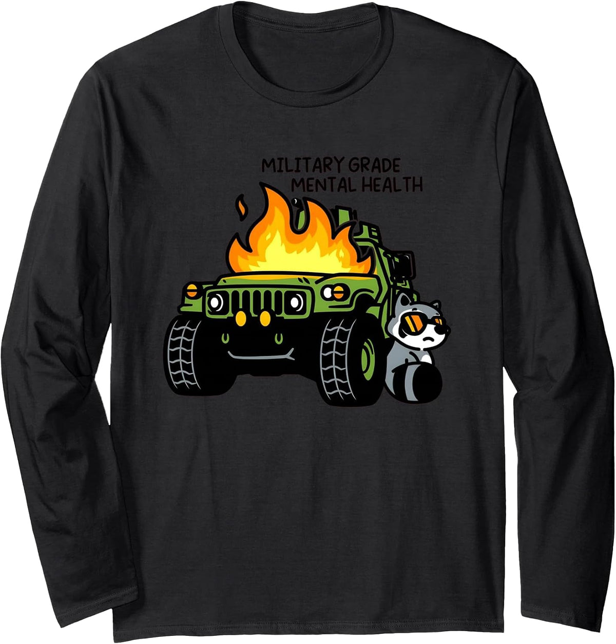 Military Grade Mental Health Long Sleeve T-Shirt - Adult Unisex Black
