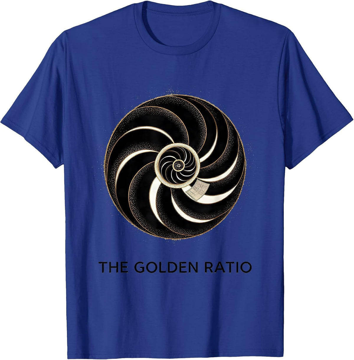 The Golden Ratio Blackwork Dotwork Sacred Geometry Math T-Shirt - Royal Blue