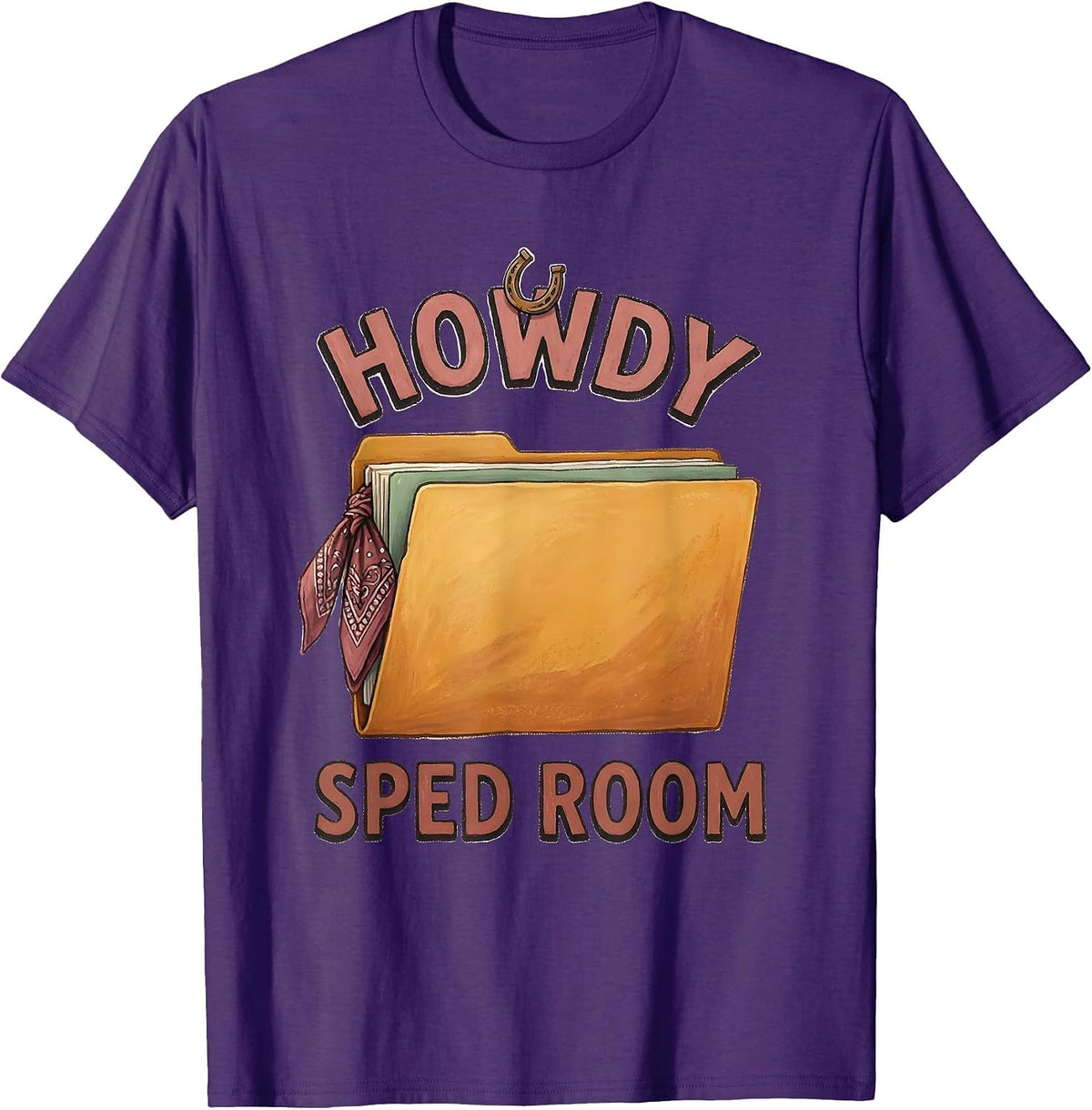 Howdy SPED Room Storybook Western Grade-Level Teacher T-Shirt - Purple