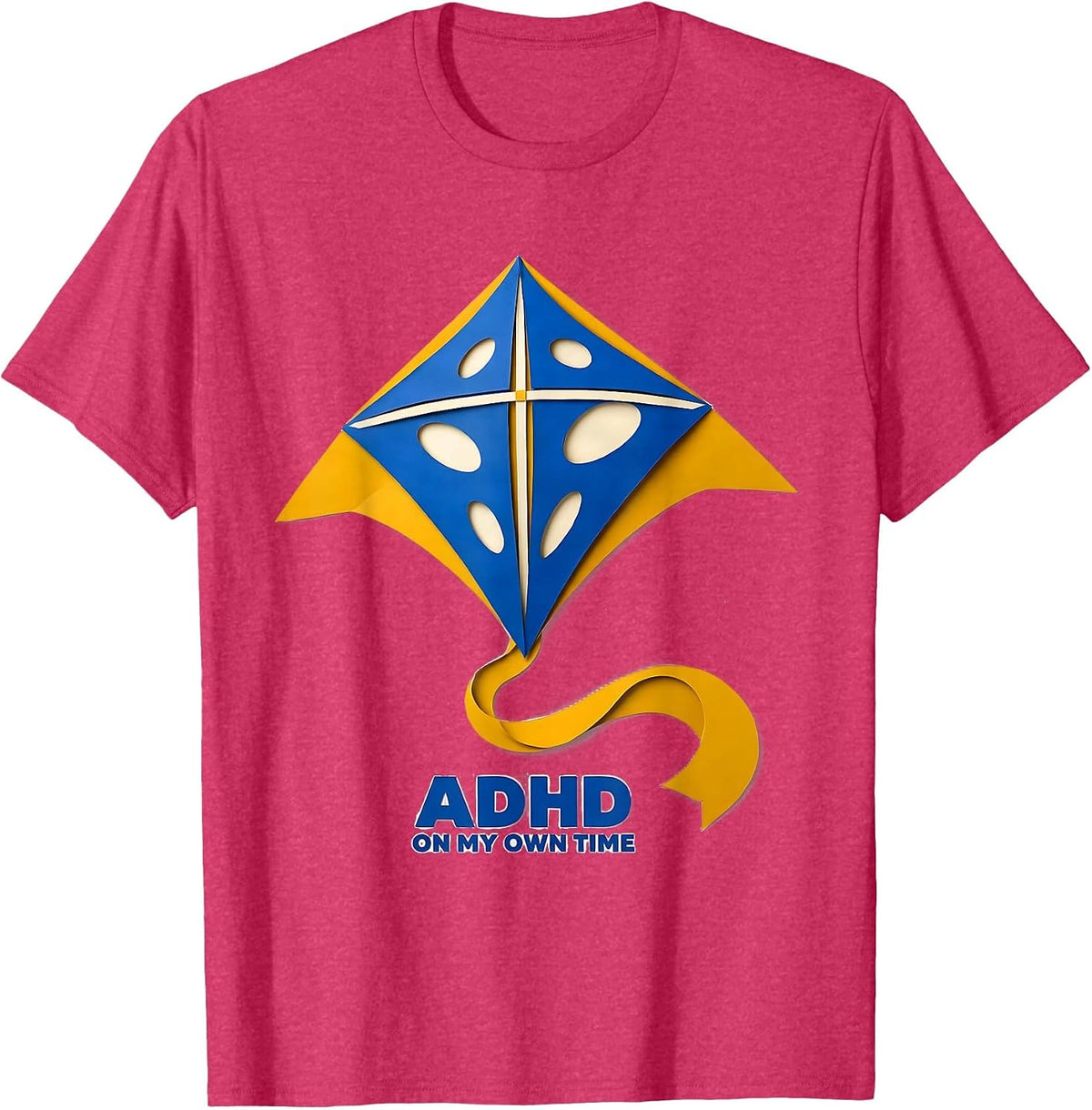 ADHD On My Own Time Funny Neurodiversity Awareness Gift T-Shirt - Red Heather