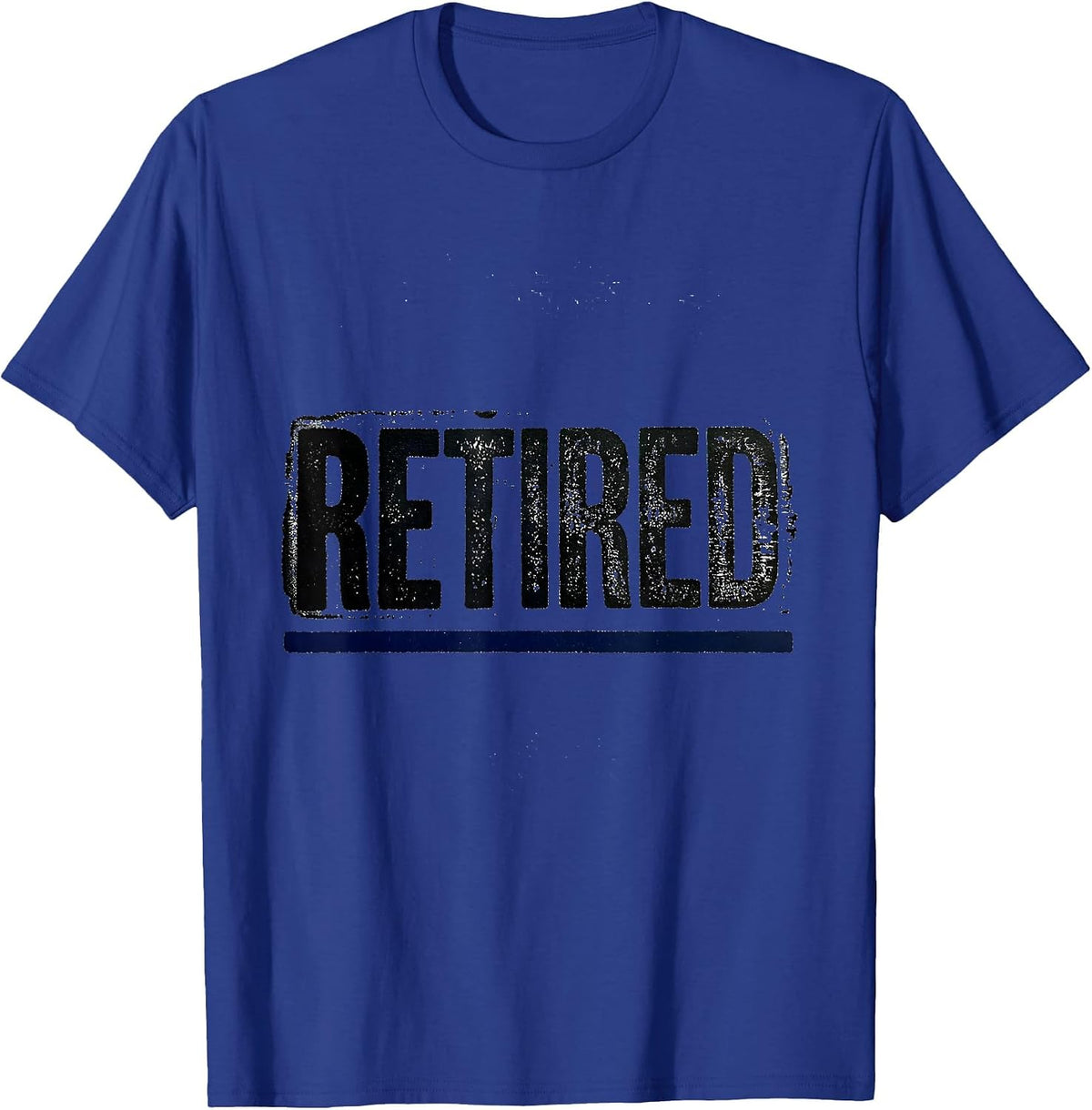 Men's RETIRED Rubber Stamp Thin Blue Line Police Retirement T-Shirt - Royal Blue