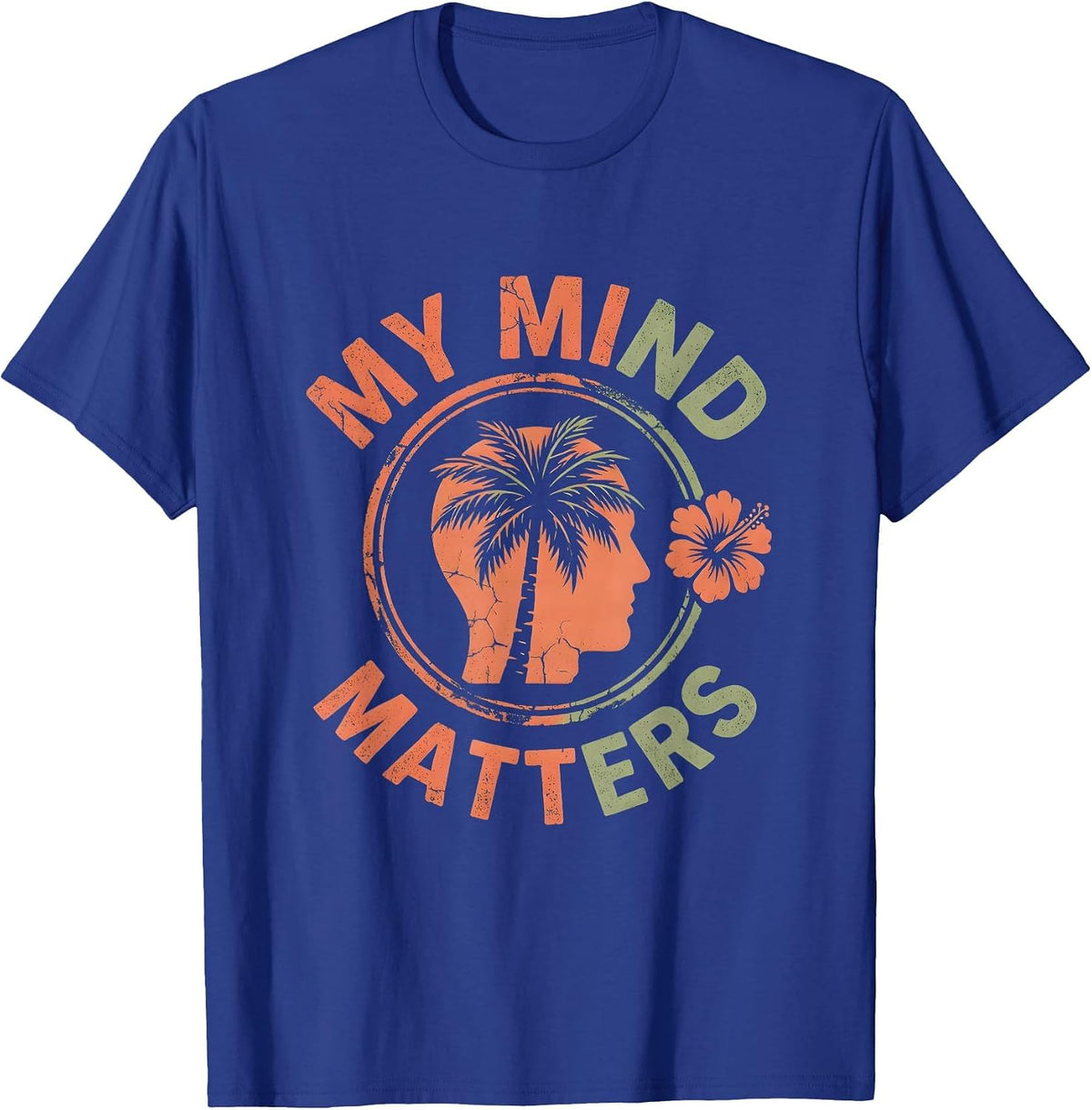 Men's My Mind Matters Mental Health Awareness Design T-Shirt - Royal Blue