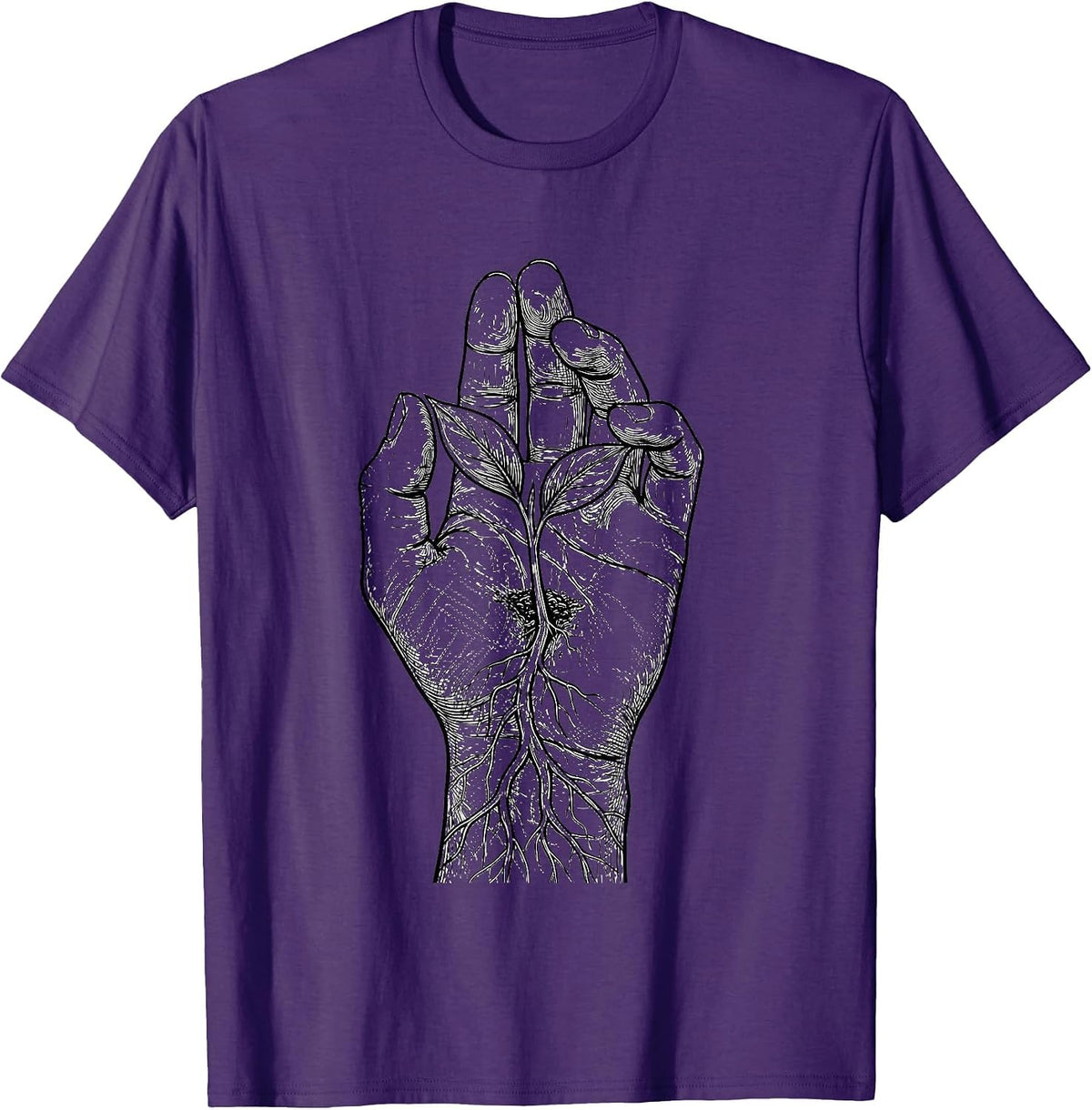 Men's Mental Health Matters Seedling Palm Graphic T-Shirt - Purple