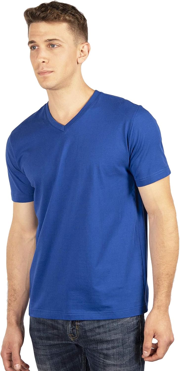 City Lab Men's Classic Fitted Soft Cotton Short Sleeve T-Shirt - Available in V-Neck and Crewneck T-Shirt - 3X-Large V-neck