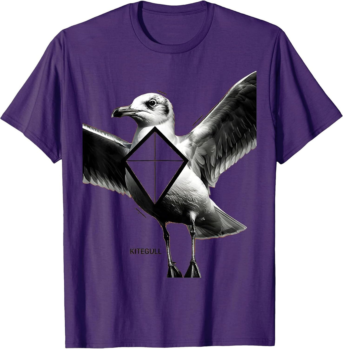 Kitegull Funny Geometric Seagull Bird Pun Math Teacher Gift T-Shirt - Purple