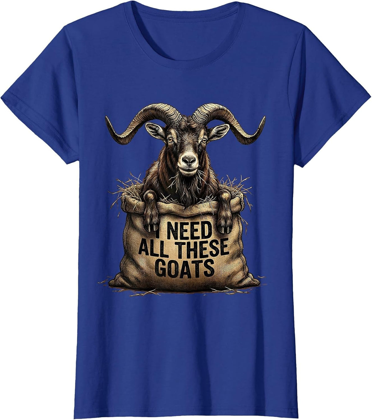 Women's I Need All These Goats Vintage Funny Goat Farmer Gift T-Shirt - Royal Blue