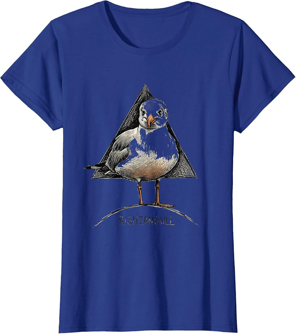 Women's Rightangull Funny Triangle Bird Pun Math Teacher Humor T-Shirt - Royal Blue