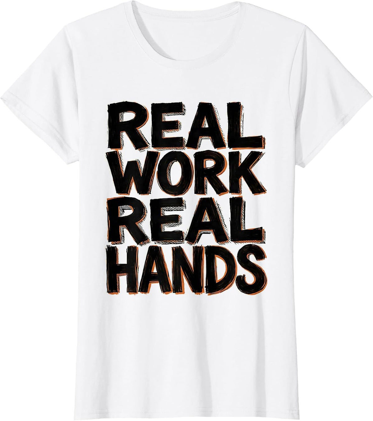 Real Work Real Hands Mechanic Tribute Design T-Shirt - White