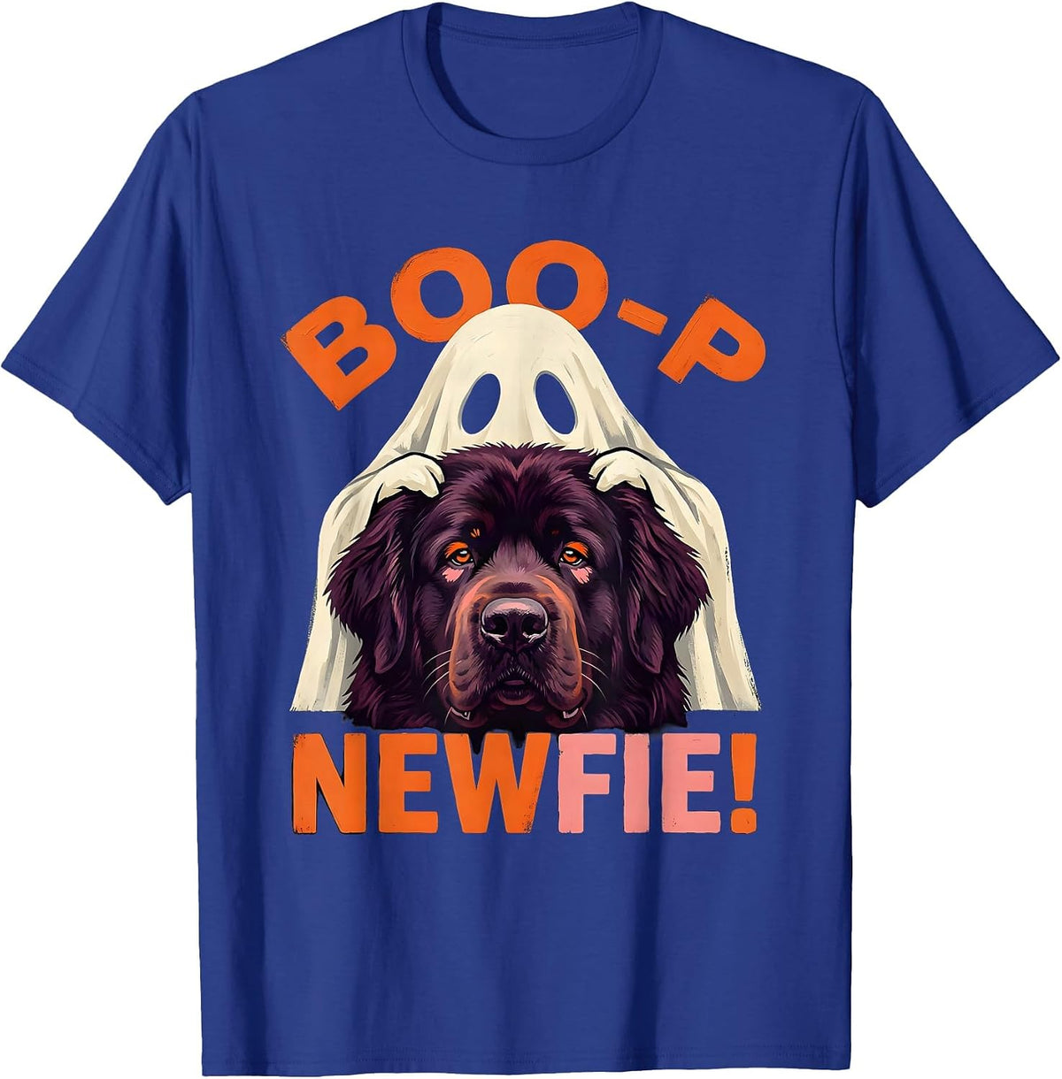 Boo-p Newfie Ghost Funny Halloween Dog Mom Newfie Lover T-Shirt - Royal Blue