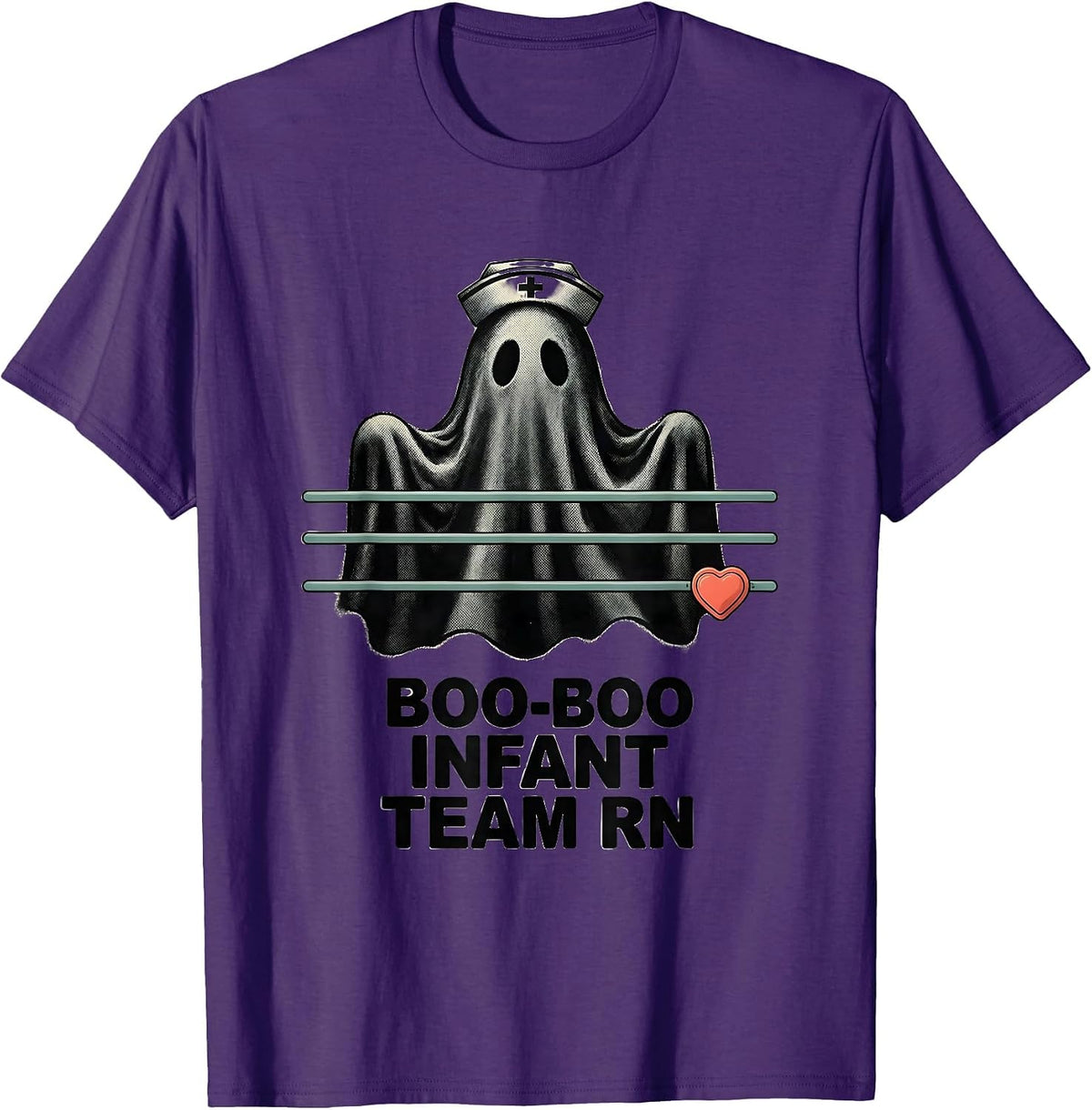 Men's Boo-Boo Infant Team RN Funny Ghost Halloween Nurse Life T-Shirt - Purple