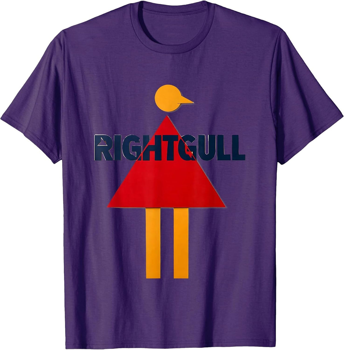 Men's Rightgull Triangle Bird Pun Funny Math Teacher Humor T-Shirt - Purple