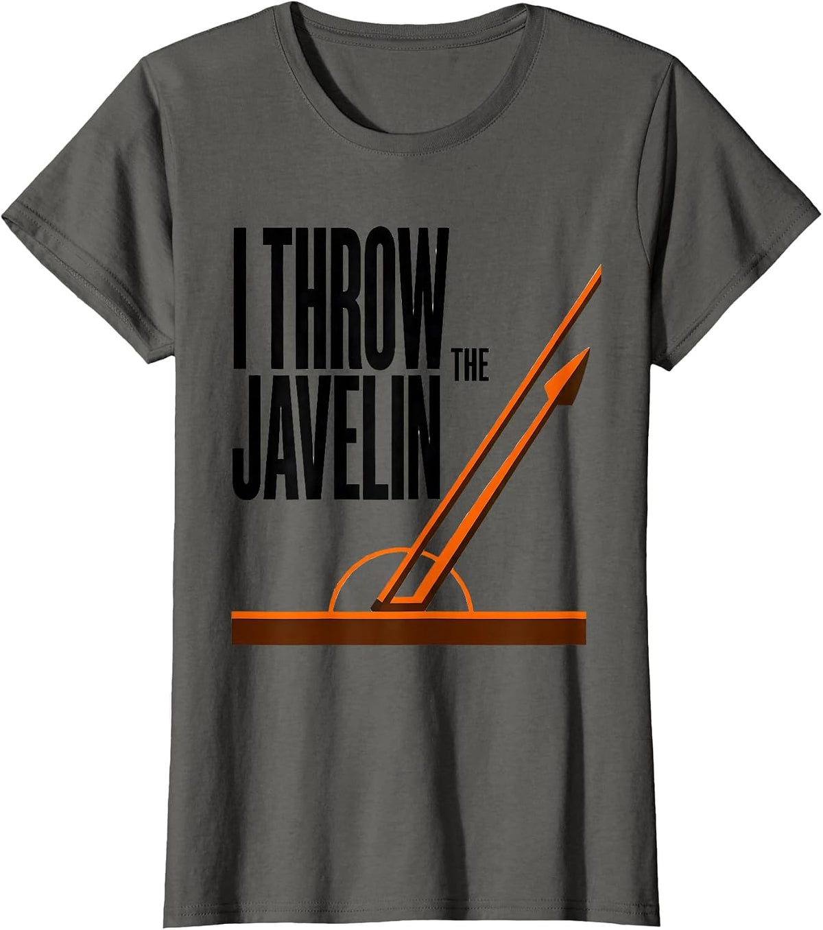 Women's I Throw The Javelin Brutalist Graphic Track and Field T-Shirt - Asphalt Grey