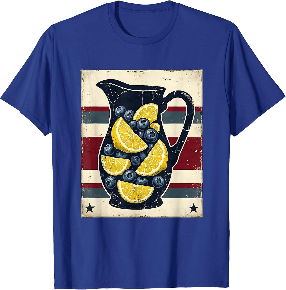 Men's Red White and Blueberry Lemonade Pitcher Graphic T-Shirt - Royal Blue