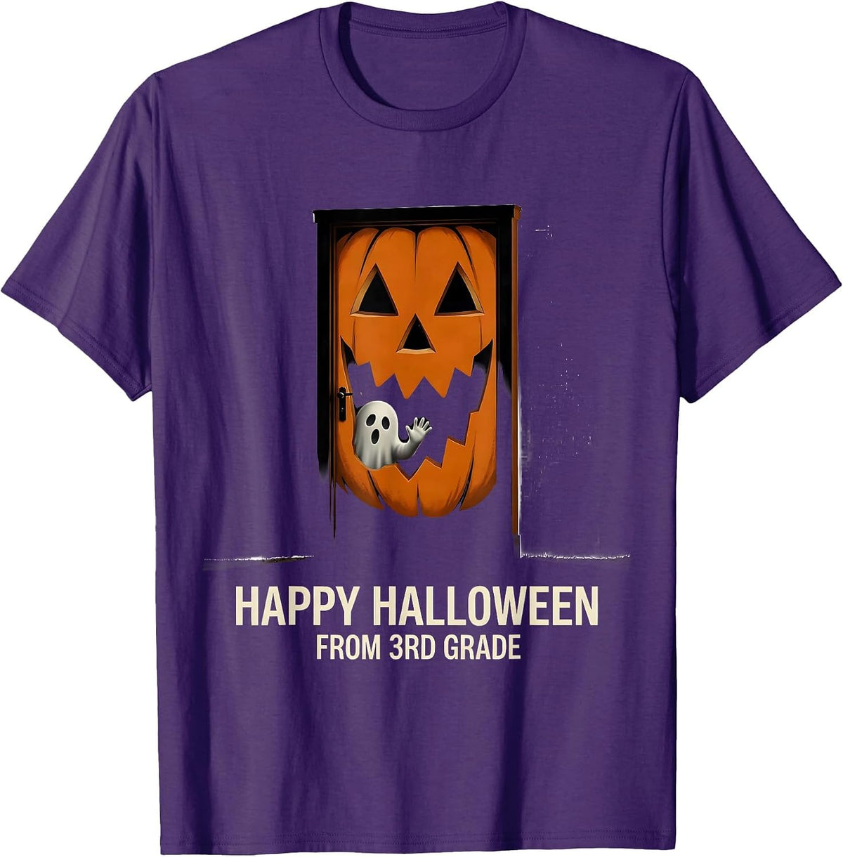Men's Happy Halloween From 3rd Grade Spooky Third Grade Halloween T-Shirt - Purple
